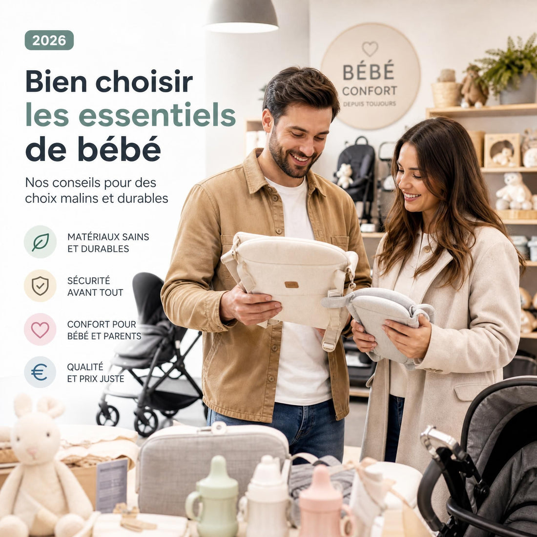 Poussette, porte-bébé ou siège auto ? le comparatif complet pour choisir les bons accessoires bébé en 2026