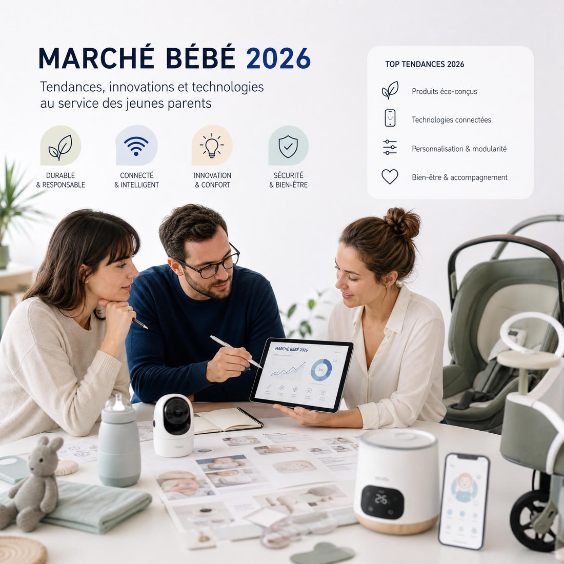 Puériculture 2026–2030 : ce que les experts prévoient pour les bébés de demain