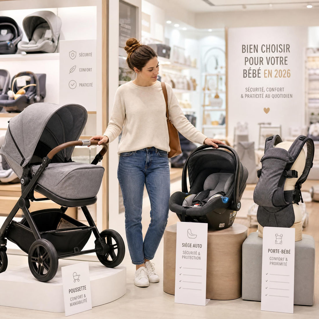 Guide comparatif complet : quel équipement bébé choisir en 2026 ? (poussette, siège auto, porte-bébé & plus)