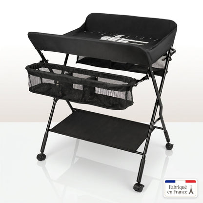 Table à Langer Pliante avec Rangements & Roulettes