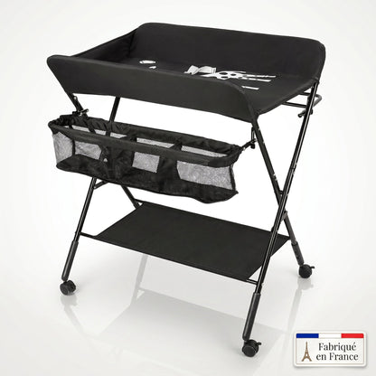 Table à Langer Pliante avec Rangements & Roulettes
