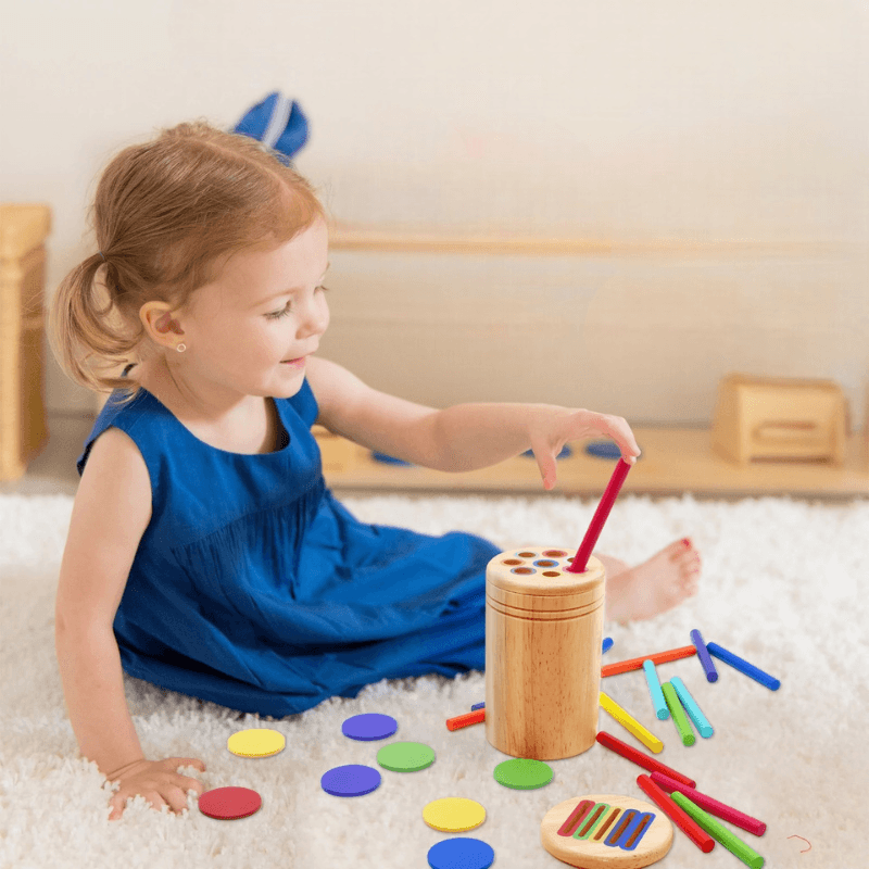 Jouet d'Apprentissage en Bois Montessori FLOKY – Éveil Sensoriel 2-5 ans