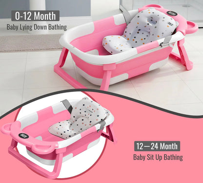 Baignoire Bébé Pliante avec Thermomètre Intégré