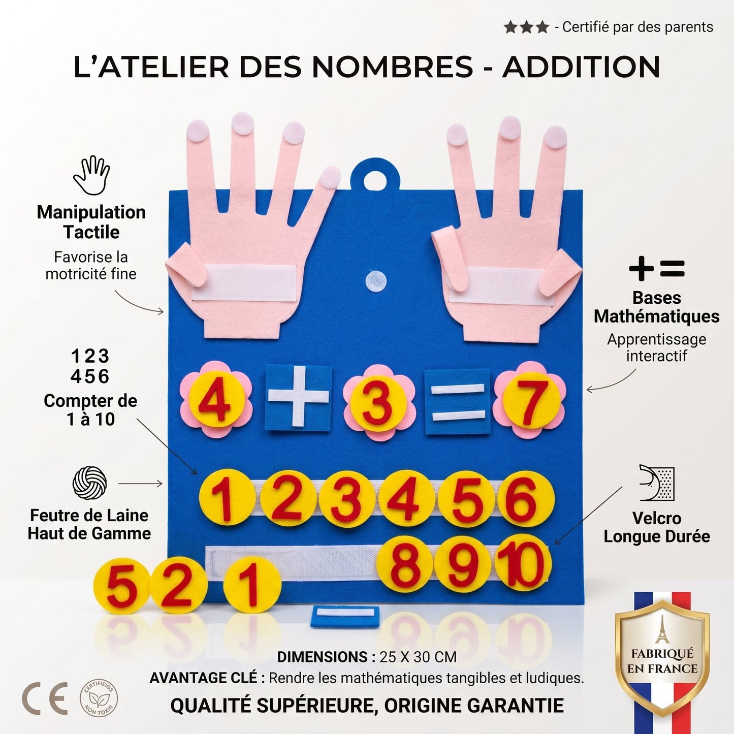Tableau Magique des Chiffres FLOKY – Jeu Éducatif 3-6 ans
