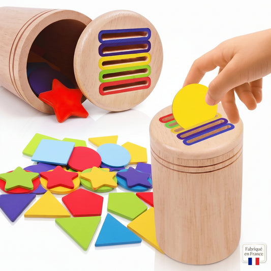 Jouet d'Apprentissage en Bois Montessori FLOKY – Éveil Sensoriel 2-5 ans